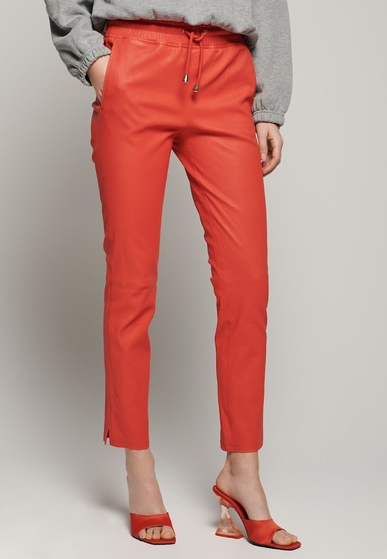 Rode Leren broeken voor dames online kopen | Zalando