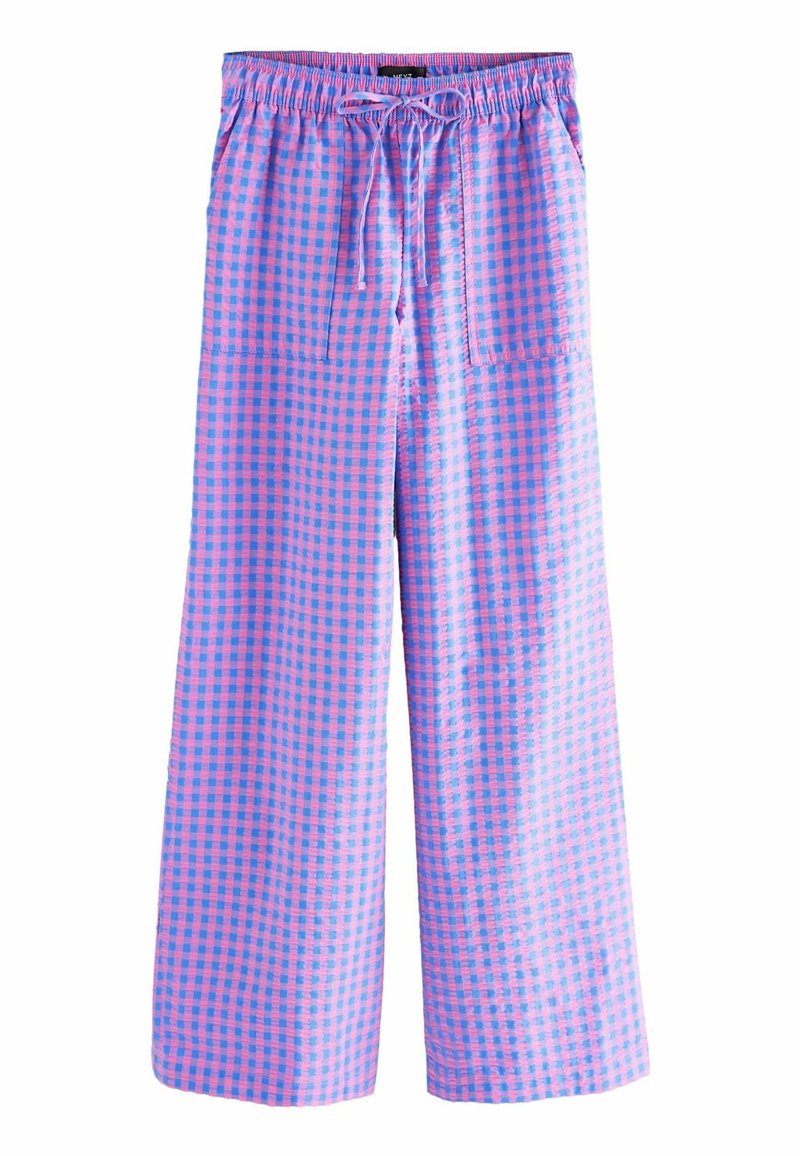 Next TALL FIT - PULL ON GINGHAM  - Broek - blue pink