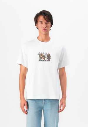SLHPETE LICENSE O NECK TEE - Marškinėliai su spaudiniu - bright white