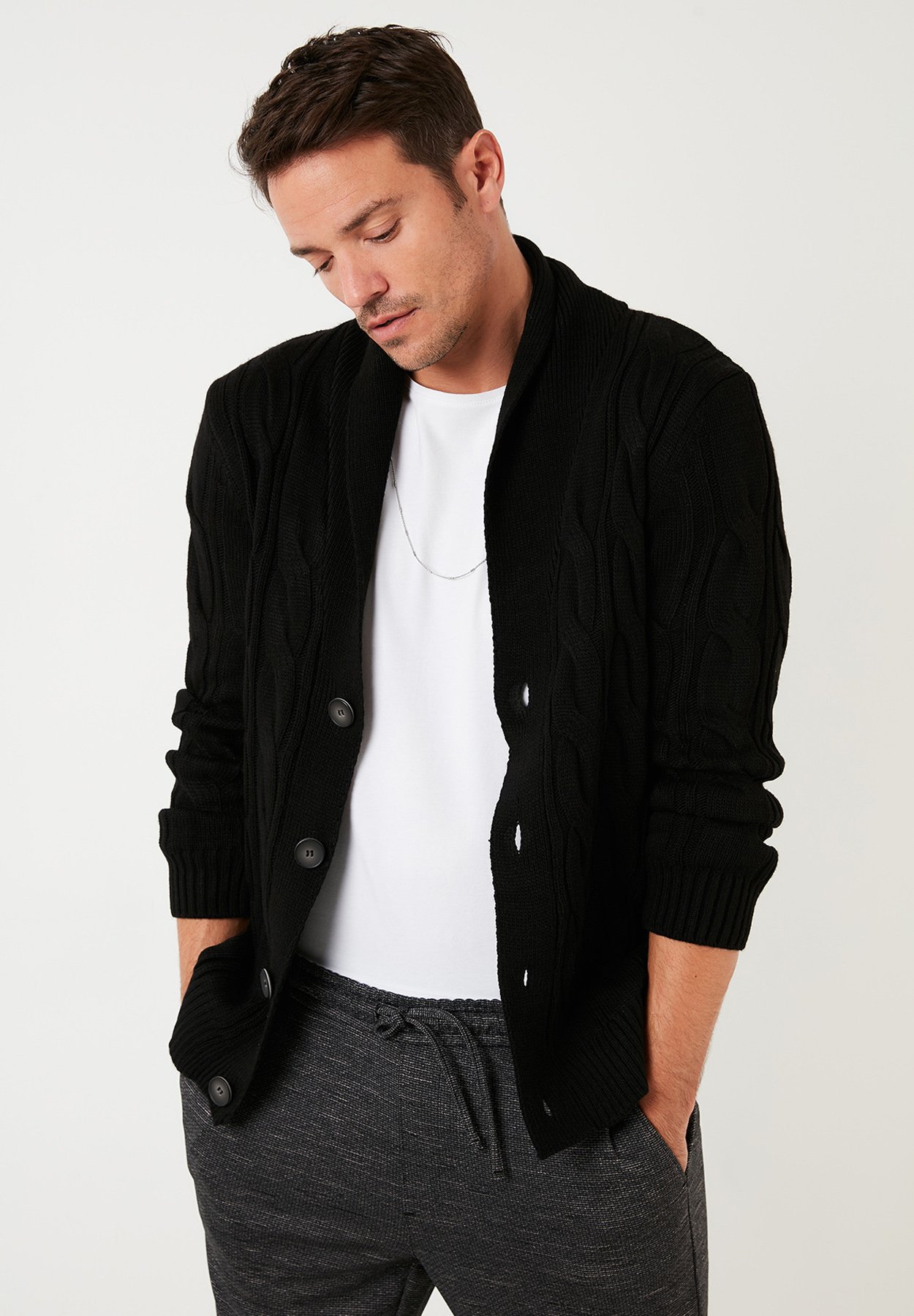 Buratti SLIM FIT - Cardigan - black 