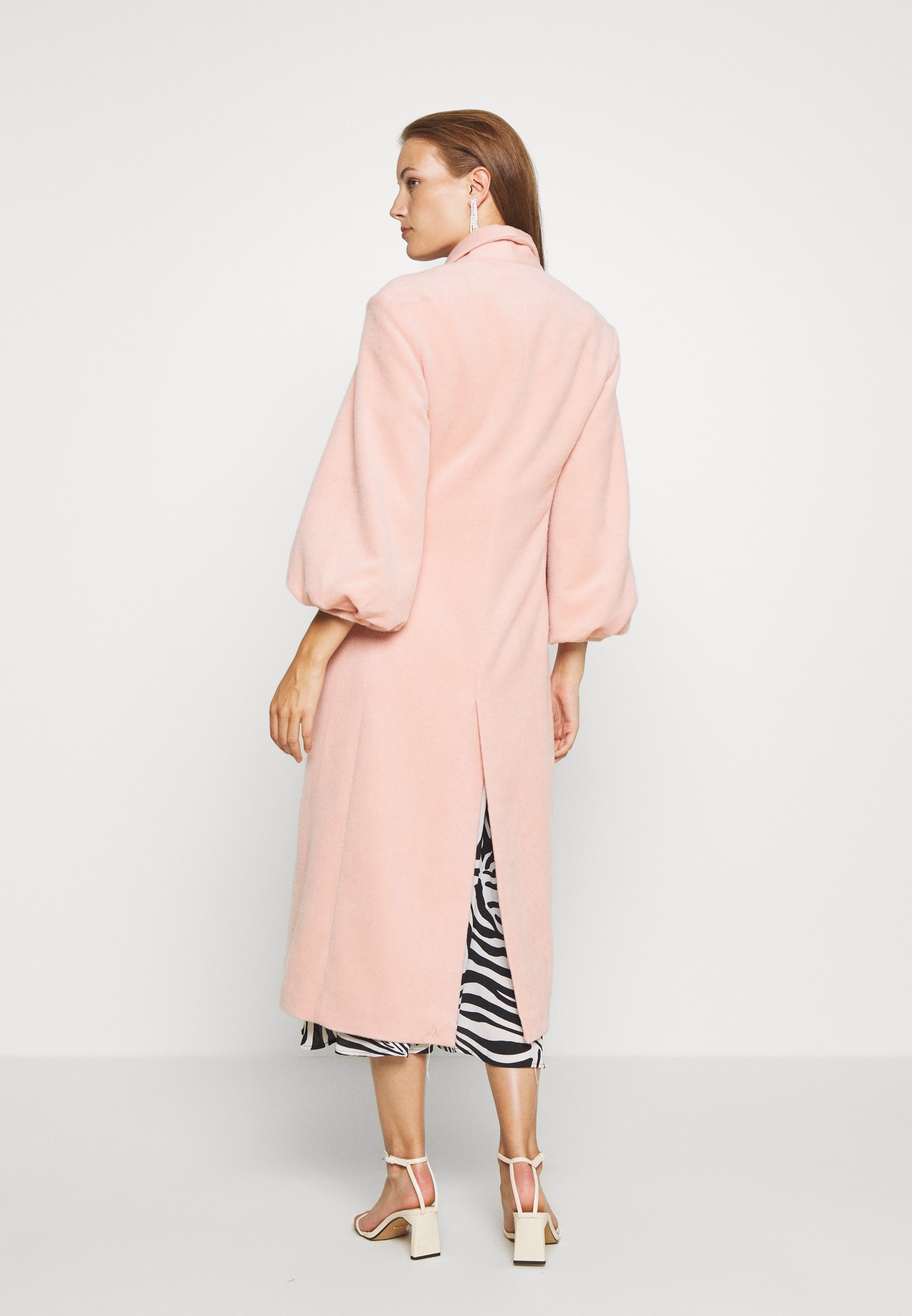 blush pink duster coat