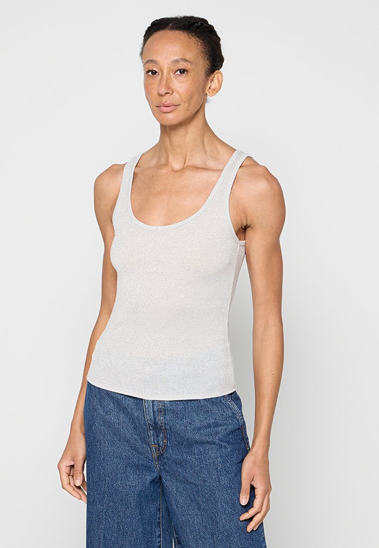 Mango Top zilverkleurig