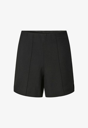 Sorte skræddersyede shorts med forreste syninger og en let udvidet ben, designet til et rent og poleret look.