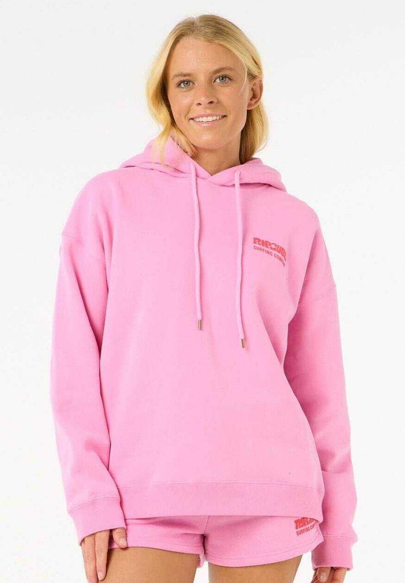 Sweat à Capuche Vintage Russel - Fille Taille 5-6 Ans - Rose - Polaire - Occasion Bon état