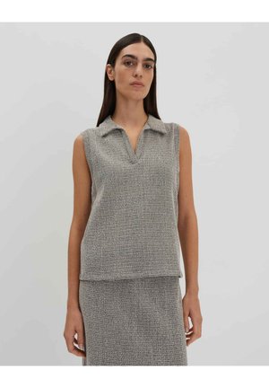 REGULAR FIT TWO TONE PRINT - Top - black