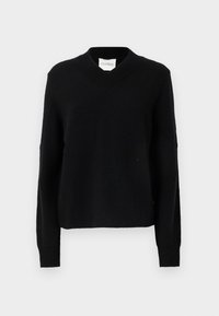 CROPPED V NECK - Neule - black