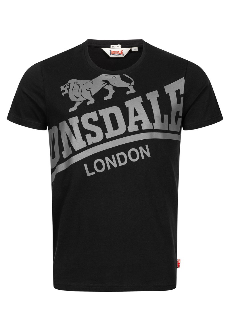 Lonsdale SYMONDSBURY - Marškinėliai su spaudiniu - black /grey