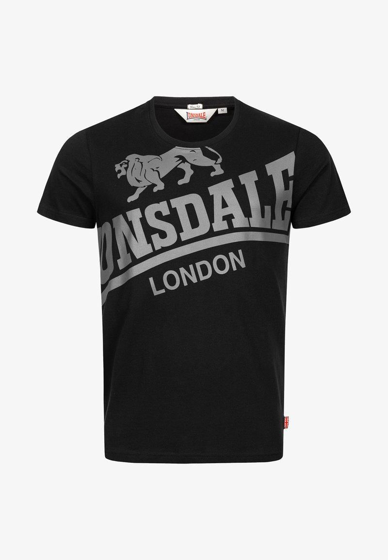 Lonsdale SYMONDSBURY - Marškinėliai su spaudiniu - black /grey