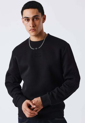 Project X Paris, SWEAT COL ROND EMBOSSÉ - Sweatshirt - noir