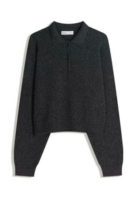 BOXY FIT POLO - Strickpullover - grey