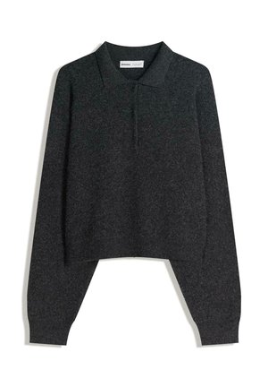 Bershka BOXY FIT POLO - Striktrøje - grey