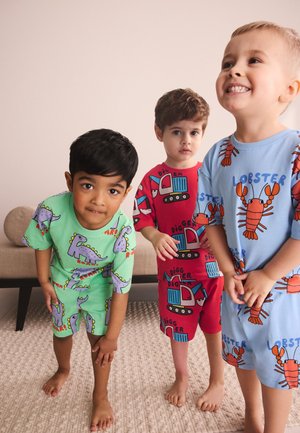 Next, REGULAR FIT - SHORT PYJAMAS 3 PACK SET - Nachtwäsche Set - blue/green/red dino digger and lobster mixed