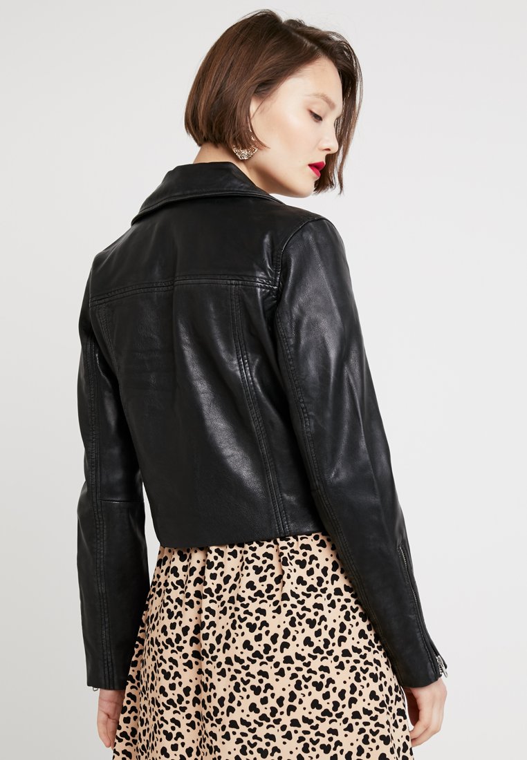 TAMMY CROP BIKER Leren jas black TAMMY CROP BIKER Leren jas black