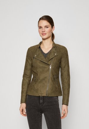 ONLY Tall ONLAVA BIKER - Imitert skinnjakke - kalamata