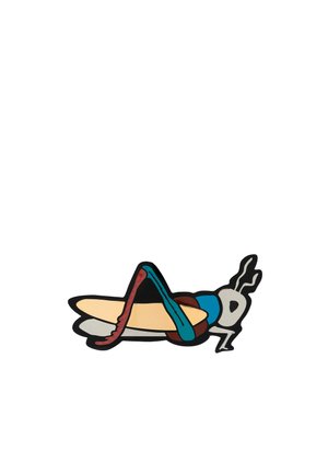 Cartoonish figure of a person lying on surfboards, featuring blue, red, and brown accents, with a stylized head and limbs in a flat design.