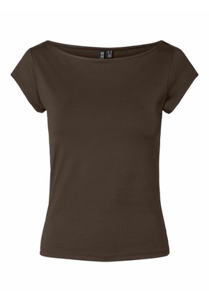 Pieces, T-SHIRT PCMELLY U-BOOT-AUSSCHNITT - T-shirt basique - hot fudge