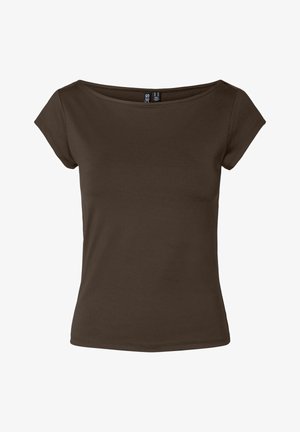 Pieces, T-SHIRT PCMELLY U-BOOT-AUSSCHNITT - T-shirt basique - hot fudge