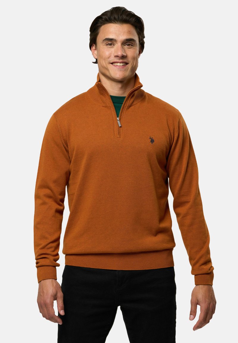 U.S. Polo Assn. BRISON HALF ZIP - Džemperis - pumpkin spice melange