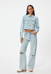 Koton CROP - Chaqueta vaquera - light blue