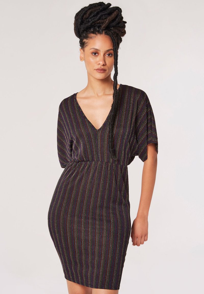Apricot STRIPE BATWING - Robe fourreau - black/noir - ZALANDO.FR
