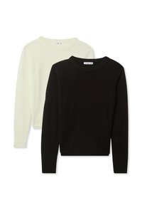 PACK 2  BASIC A TINTA UNITA - Maglione - 1x White, 1x Black