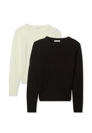 Terranova PACK 2 BASIC A UNITA - Maglione - 1x White, 1x Black