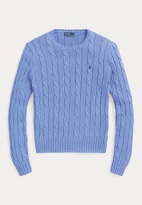 CABLE KNIT COTTON CREWNECK SWEATER - Camisola - blau