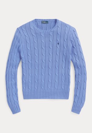 CABLE KNIT COTTON CREWNECK SWEATER - Jersey de punto - blau