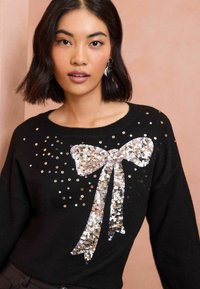Love & Roses REGULAR FIT - SCATTERED SEQUIN BOW - Pulover - black bow