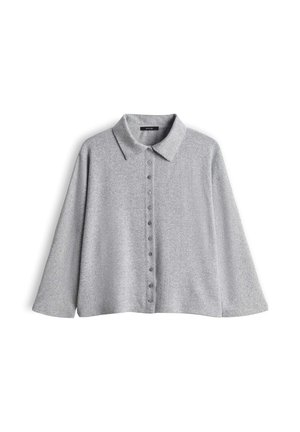 OPUS, LOOSE FIT MELANGE LOOK - Button-down blouse - hazy fog melange