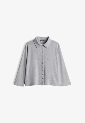 OPUS, LOOSE FIT MELANGE LOOK - Button-down blouse - hazy fog melange