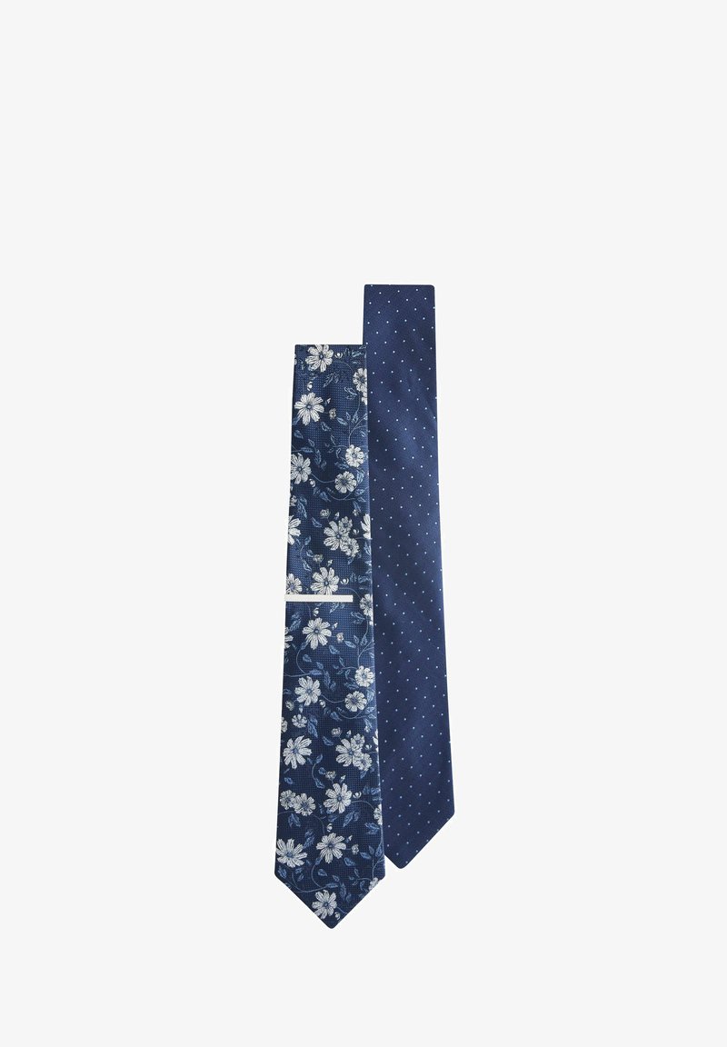 Next TEXTURED WITH 2 PACK REGULAR - Kaklaraištis - navy blue floral blue polka dot