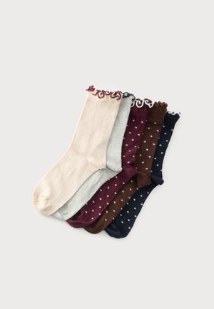 Anna Field by Zalando, 5 PACK - Chaussettes - bordeaux/navy/brown