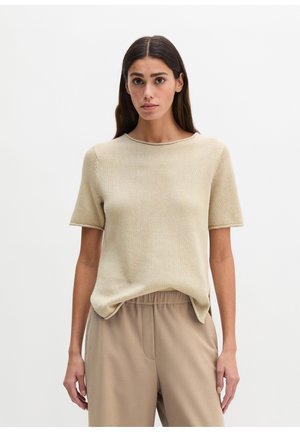 Marc O'Polo, SHORTSLEEVE ROUND-NECK - T-Shirt basic - dusty beige melange