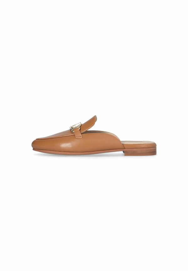 Pantolette flach - cognac