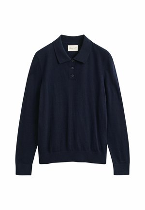 GANT, GANT FINE KNITTED SWEATER - Polo - evening blue