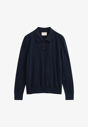 GANT, GANT FINE KNITTED SWEATER - Polo - evening blue