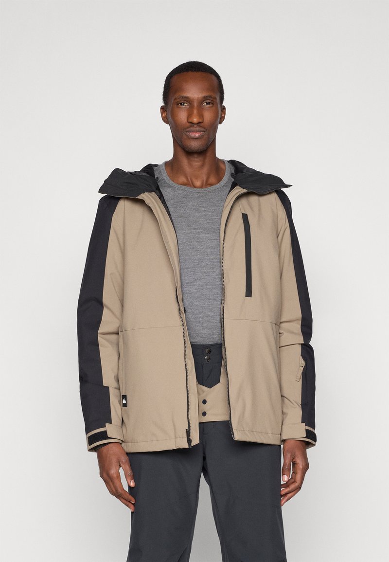 KEFITEVD Heren Winter Waterdichte Ski Jas Warme Wandeljas Fleece Softshell Snowboard Jassen Afneembare Capuchon Zwart L
