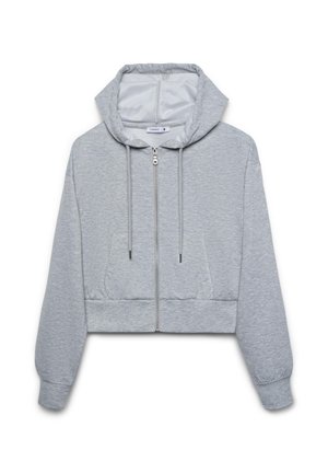 Terranova, FELPA CON ZIP E CON CAPPUCCIO - Felpa con zip - grigio chiaro melange