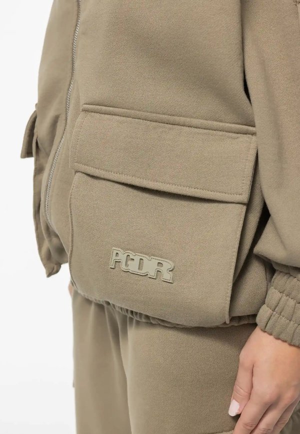 NONA OVERSIZED - Zip-up sweatshirt - washed desert taupe3