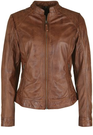 SALENA - Leather jacket - cognac