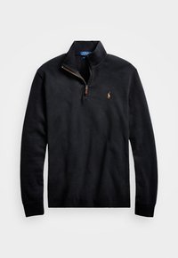 ESTATE-RIB QUARTER-ZIP PULLOVER - Strickpullover - black