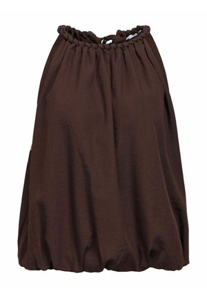 Object, OBERTEIL ÄRMELLOSES STEHKRAGEN - Blouse - seal brown