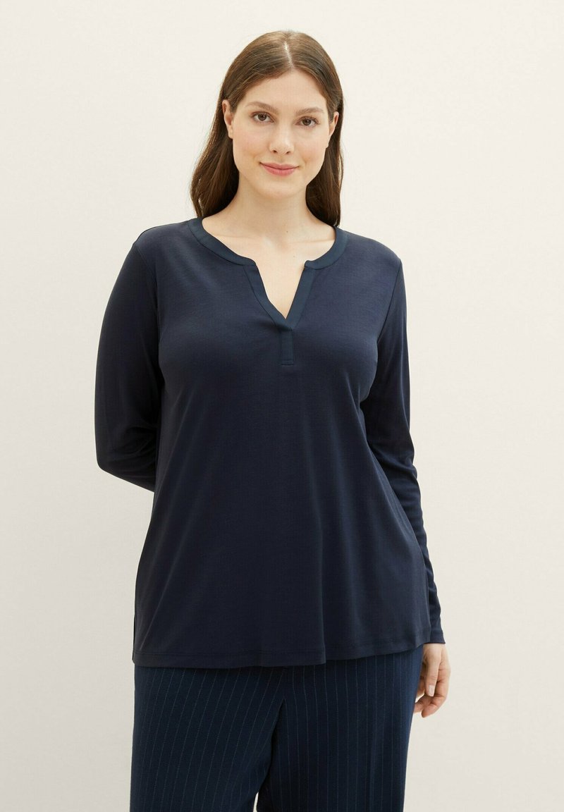 TOM TAILOR Long sleeved top - sky captain blue/dark blue - Zalando.de