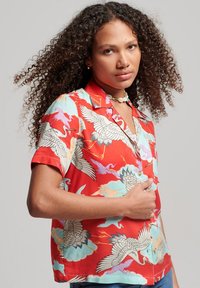 Superdry & Co VINTAGE BEACH RESORT - Blusa - tsuru red