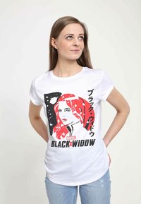 Henry Tiger BLACK WIDOW DRAWN WIDOW - T-shirt z nadrukiem