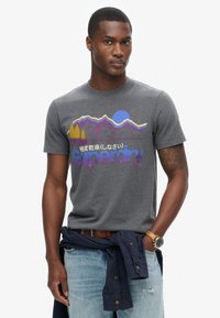 Superdry & Co GREAT OUTDOORS GRAPHIC - T-shirts print - granite grey marl