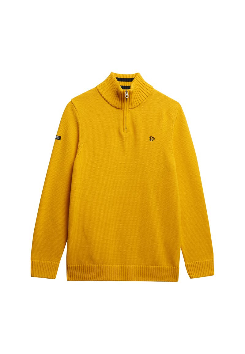 Hermès NEUF PULL HERMES COL ROND T 42 L EN LAINE ET DETAIL EN CUIR D Wool Bleu Marine