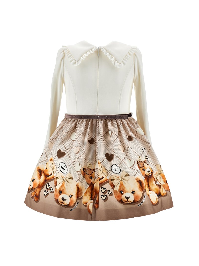 Monnalisa ABITO CON COLLETTO Vestito casual panna/marrone