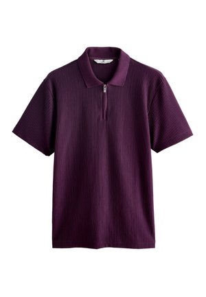 Next, REGULAR FIT - TEXTURED SMART ZIP NECK POLO SHIRT  . - Polo - purple